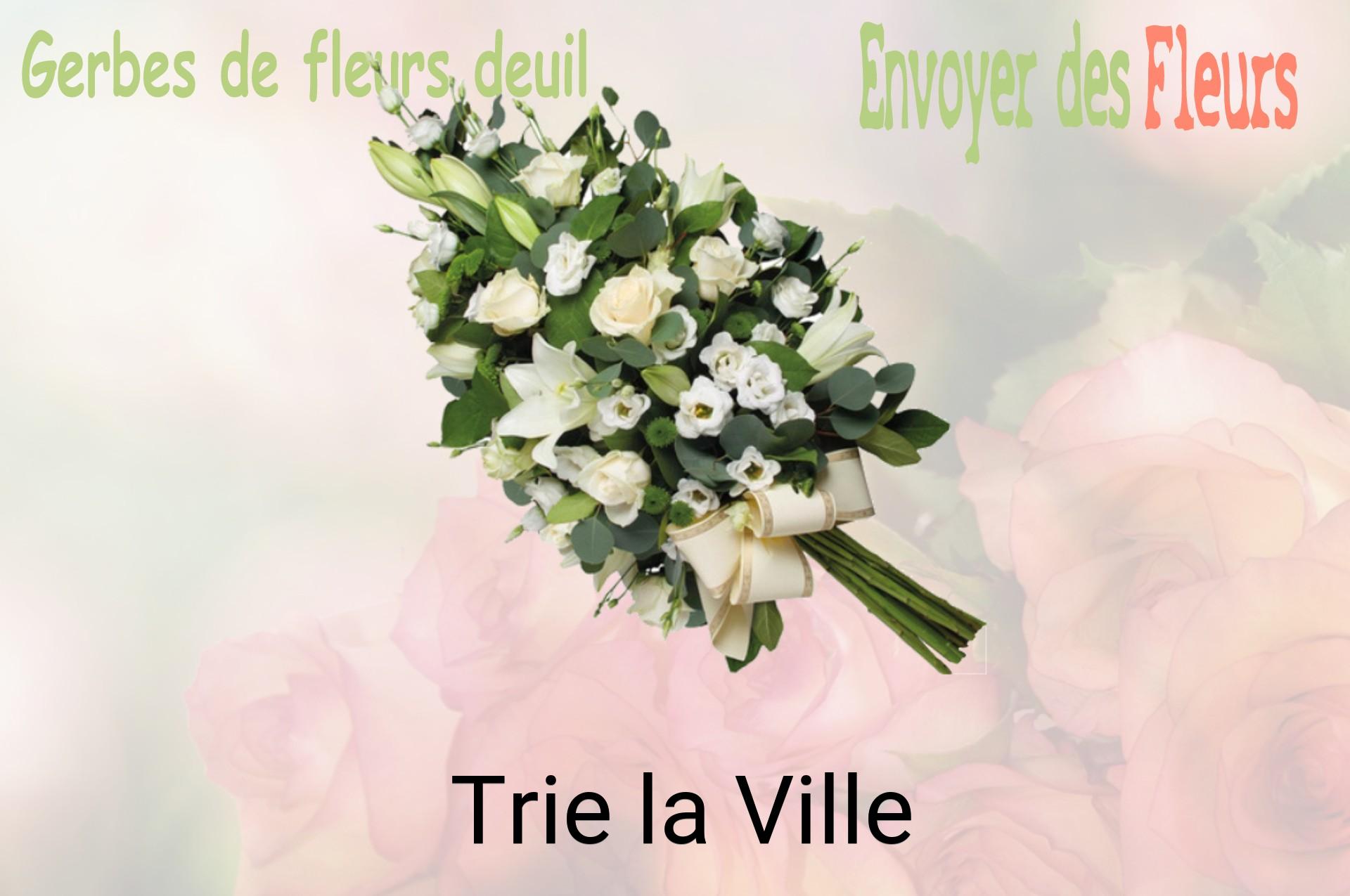 Gerbe de fleurs de deuil livrée à Trie-la-Ville